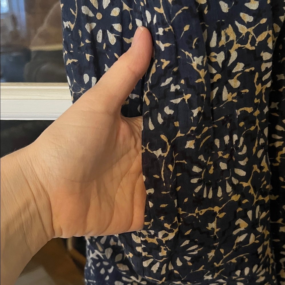 Ulla Johnson Navy and Cream Textured Dress - Picture 7 of 9